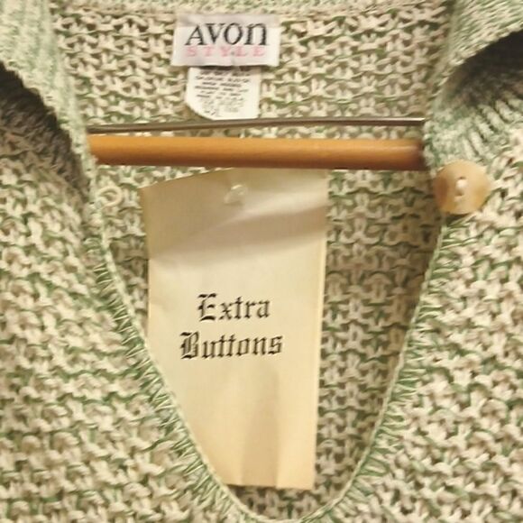 ❄️AVON STYLE, Collared,  Chunky Pullover Sweater Long Sleeves  M/L Lt. Green - Picture 4 of 9